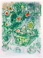 Obstkorb und Ananas Farblithographie des Zeitgenossen Marc Chagall